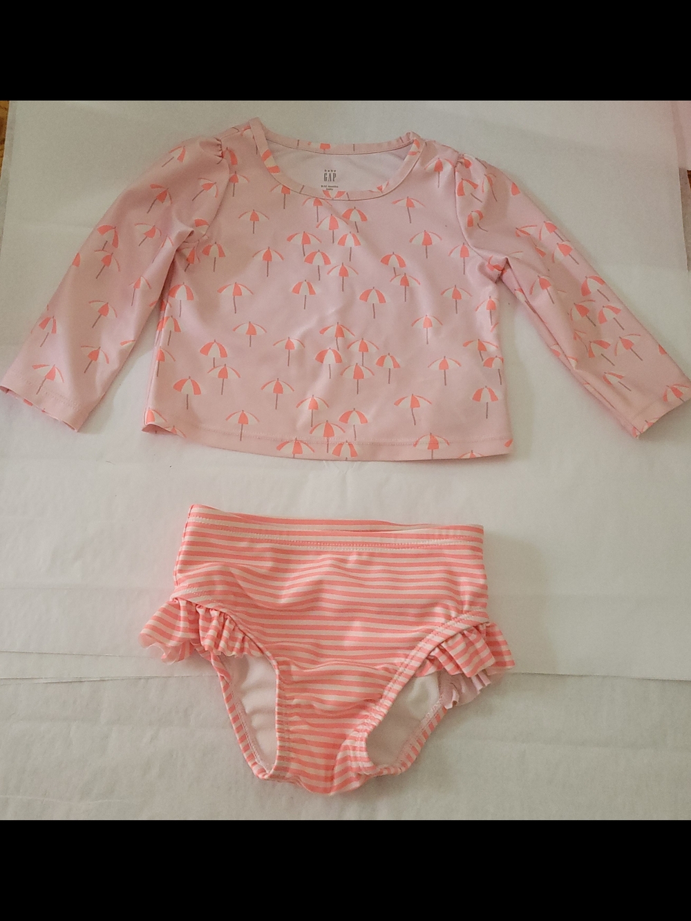 Baby Girls' Pink Umbrella Long-Sleeve Swim Set - GAP